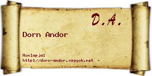 Dorn Andor névjegykártya