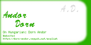 andor dorn business card